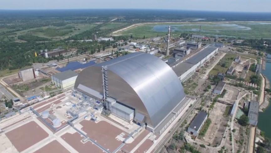 The New Safe Confinement over the Chernobyl NPP’s damaged Reactor 4 (source ChNPP: Viktor Kuchynskyi - 2021)